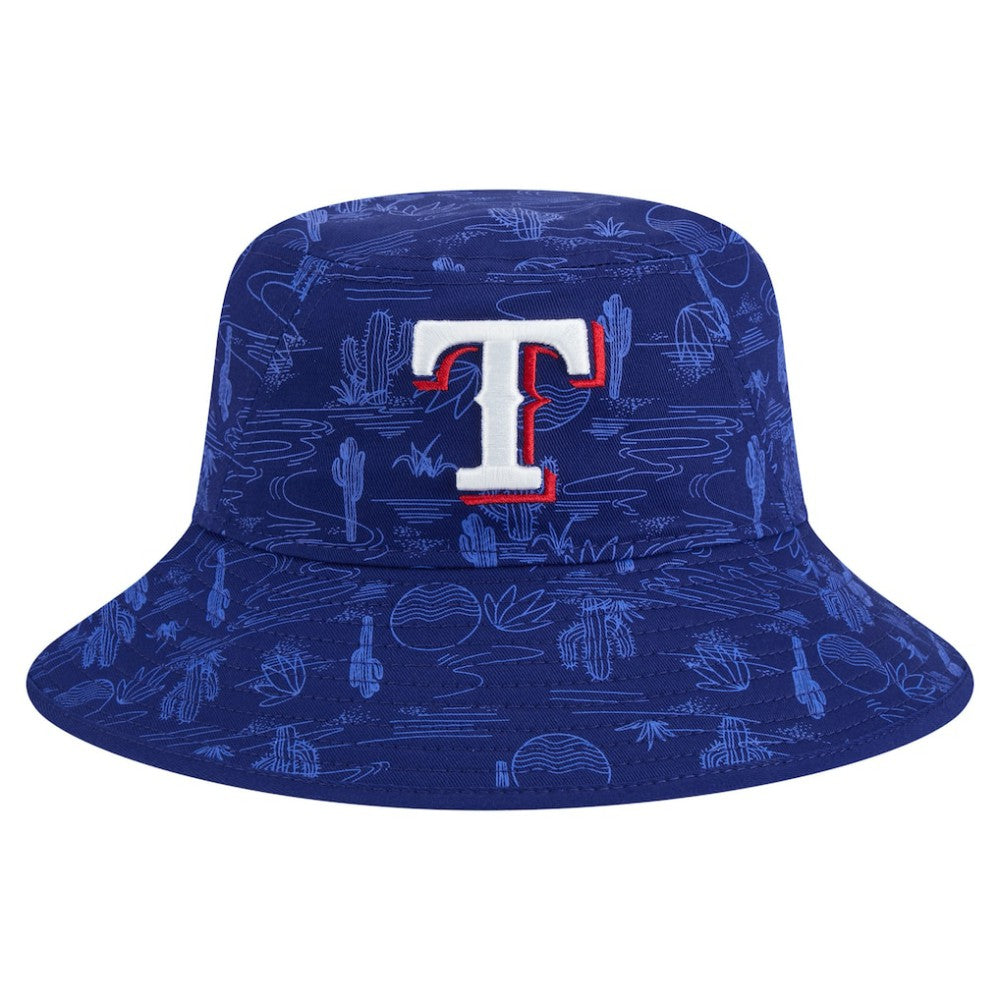 Dark Blue Texas Rangers New Era 2025 Spring Training All Over Print Bucket Hat