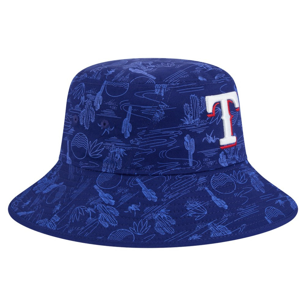 Dark Blue Texas Rangers New Era 2025 Spring Training All Over Print Bucket Hat