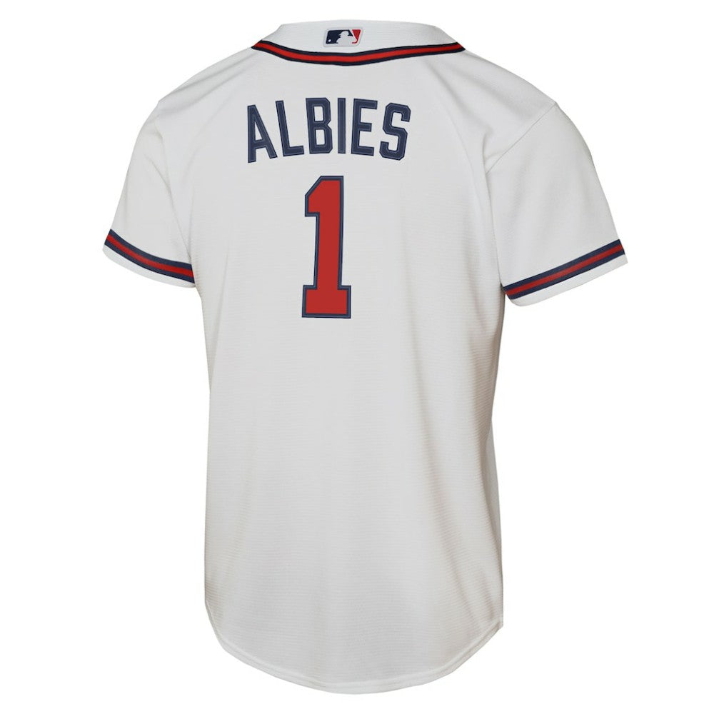 White Ozzie Albies Atlanta Braves Nike Youth Home Replica Player Jersey