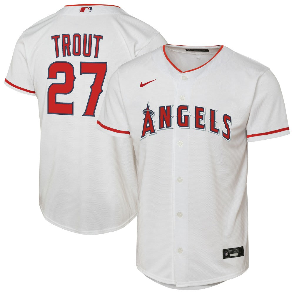 White Mike Trout Los Angeles Angels Nike Youth Home Replica Player Jersey