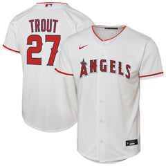 White Mike Trout Los Angeles Angels Nike Youth Home Replica Player Jersey
