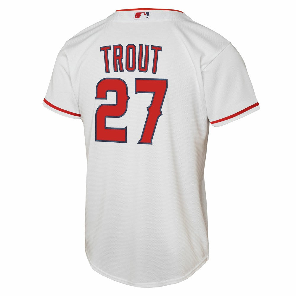 White Mike Trout Los Angeles Angels Nike Youth Home Replica Player Jersey