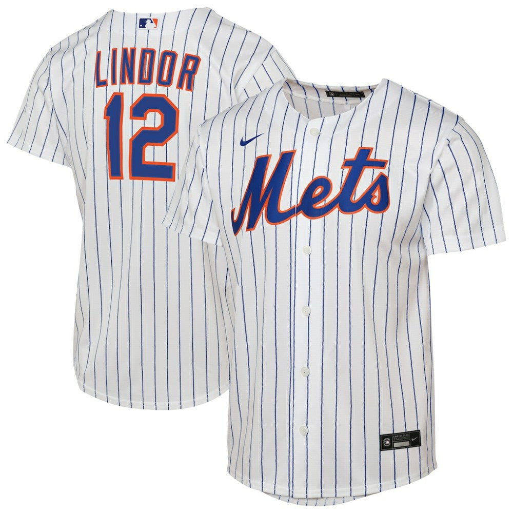 White Francisco Lindor New York Mets Nike Youth Home Replica Player Jersey