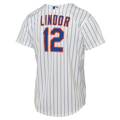 White Francisco Lindor New York Mets Nike Youth Home Replica Player Jersey