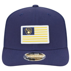 Navy Milwaukee Brewers New Era Flag 9SEVENTY Stretch-Snap Hat