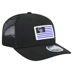 Black Colorado Rockies New Era Flag 9SEVENTY Stretch-Snap Hat