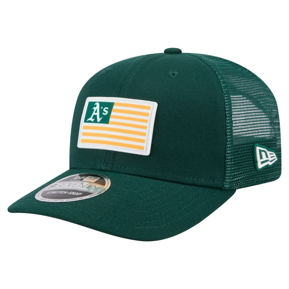 Green Athletics New Era Flag 9SEVENTY Stretch-Snap Hat