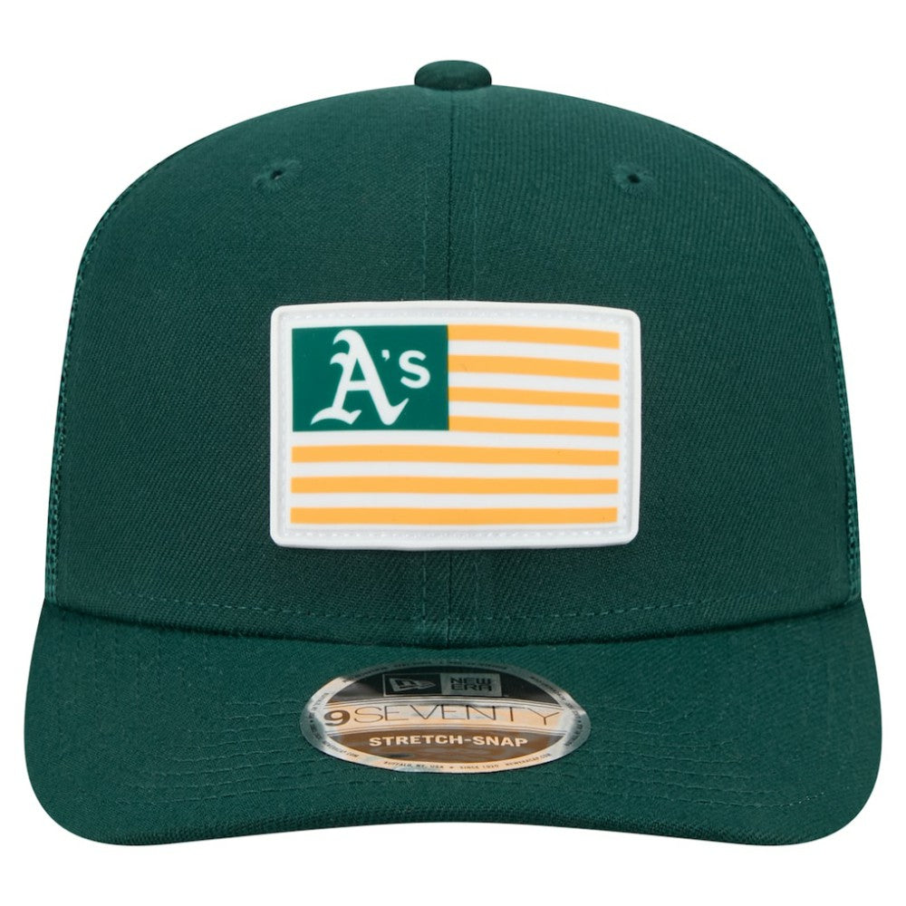 Green Athletics New Era Flag 9SEVENTY Stretch-Snap Hat