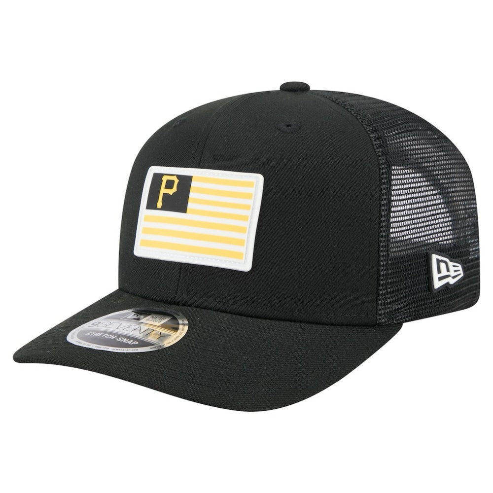 Black Pittsburgh Pirates New Era Flag 9SEVENTY Stretch-Snap Hat