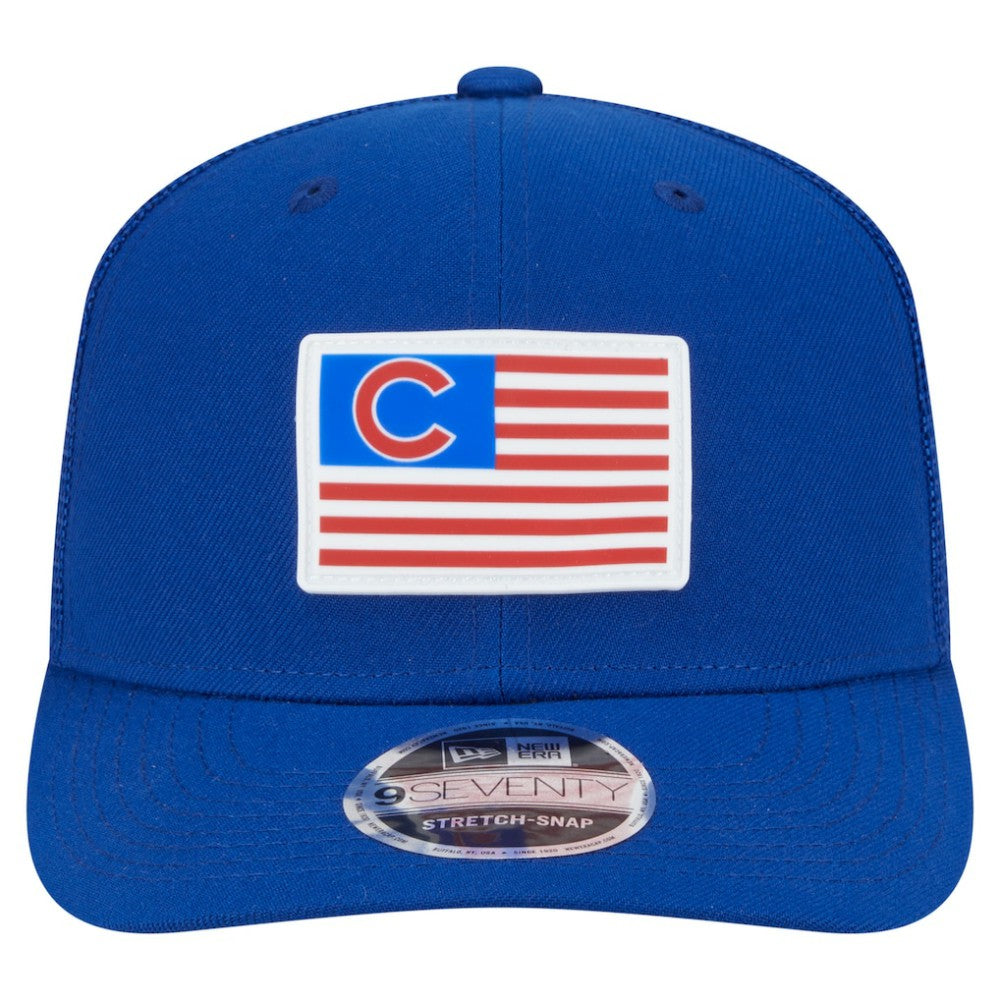 Royal Chicago Cubs New Era Flag 9SEVENTY Stretch-Snap Hat