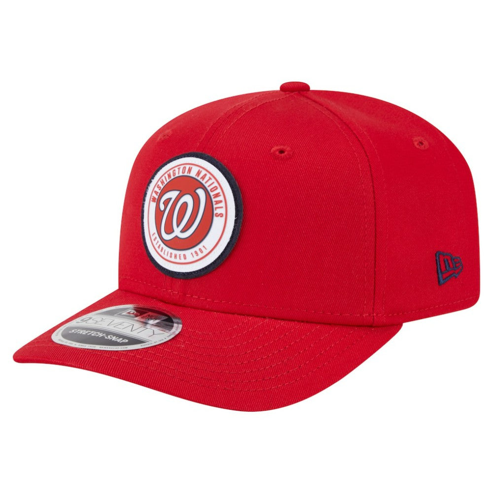 Red Washington Nationals New Era Circle Patch 9SEVENTY Stretch-Snap Hat