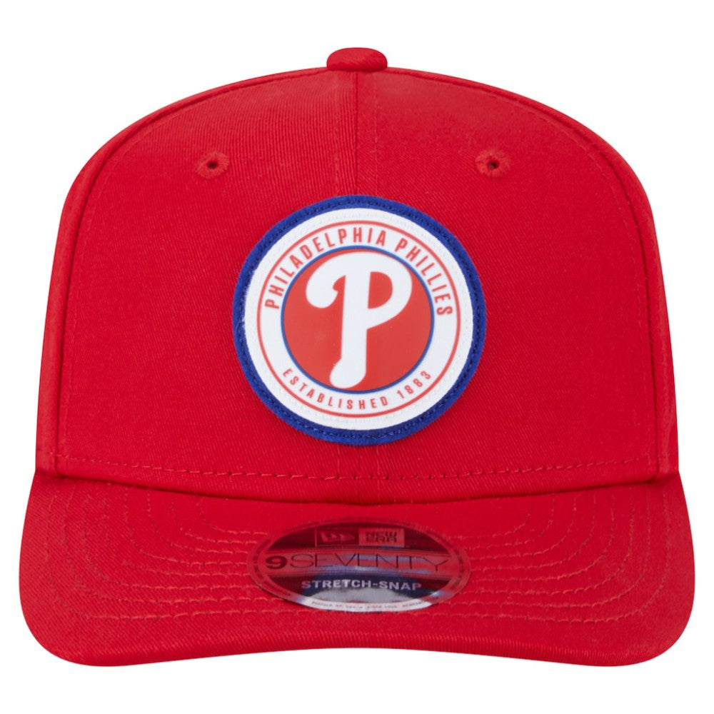 Red Philadelphia Phillies New Era Circle Patch 9SEVENTY Stretch-Snap Hat