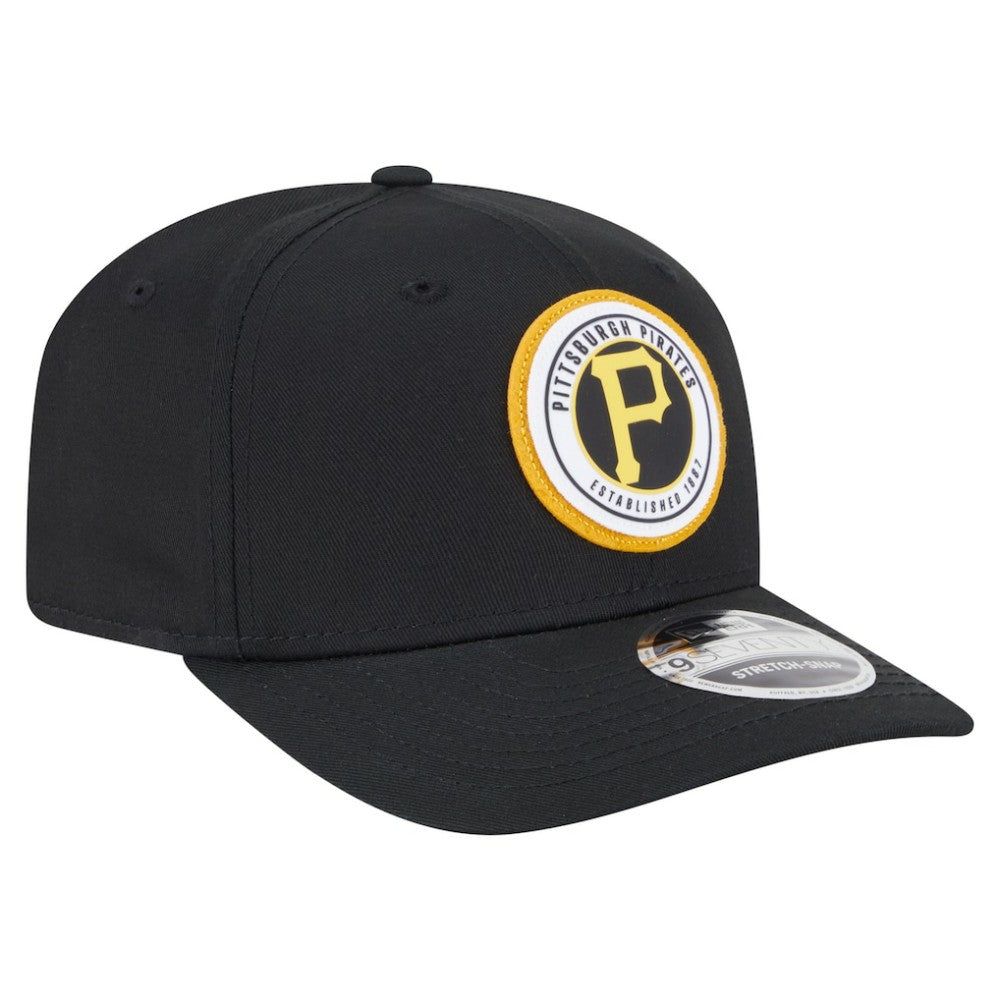 Black Pittsburgh Pirates New Era Circle Patch 9SEVENTY Stretch-Snap Hat