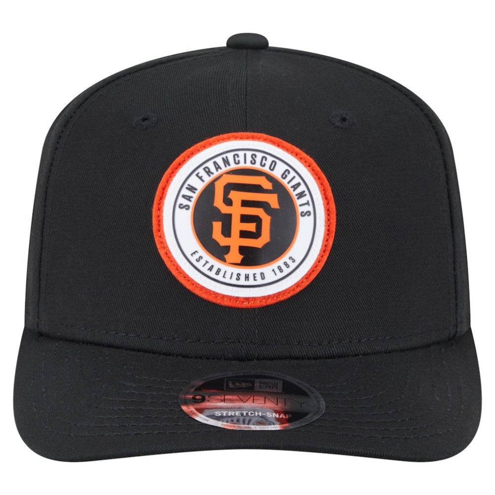 Black San Francisco Giants New Era Circle Patch 9SEVENTY Stretch-Snap Hat