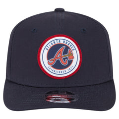 Navy Atlanta Braves New Era Circle Patch 9SEVENTY Stretch-Snap Hat
