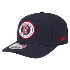 Navy Boston Red Sox New Era Circle Patch 9SEVENTY Stretch-Snap Hat