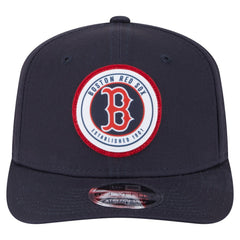Navy Boston Red Sox New Era Circle Patch 9SEVENTY Stretch-Snap Hat