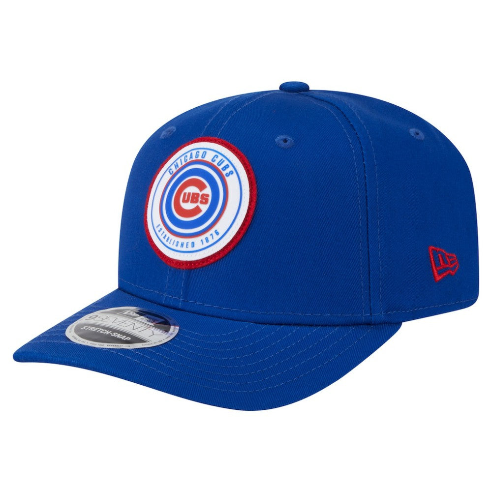 Royal Chicago Cubs New Era Circle Patch 9SEVENTY Stretch-Snap Hat