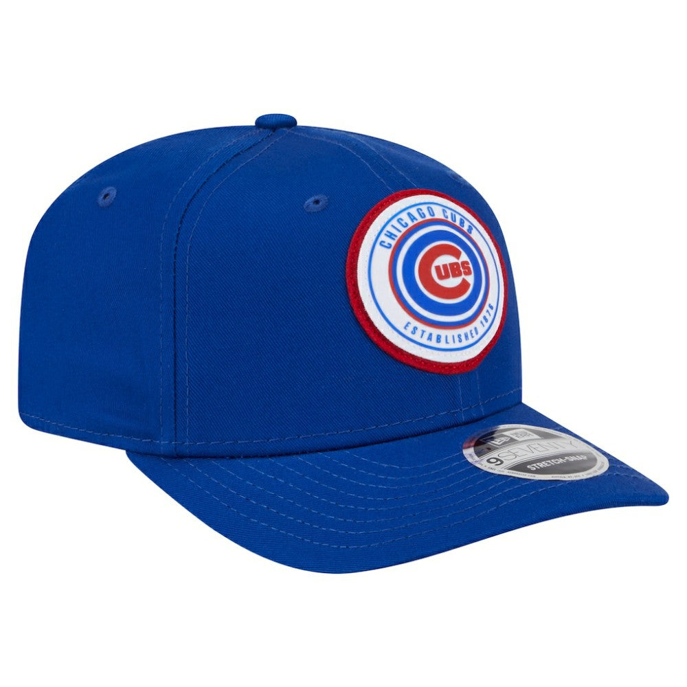 Royal Chicago Cubs New Era Circle Patch 9SEVENTY Stretch-Snap Hat