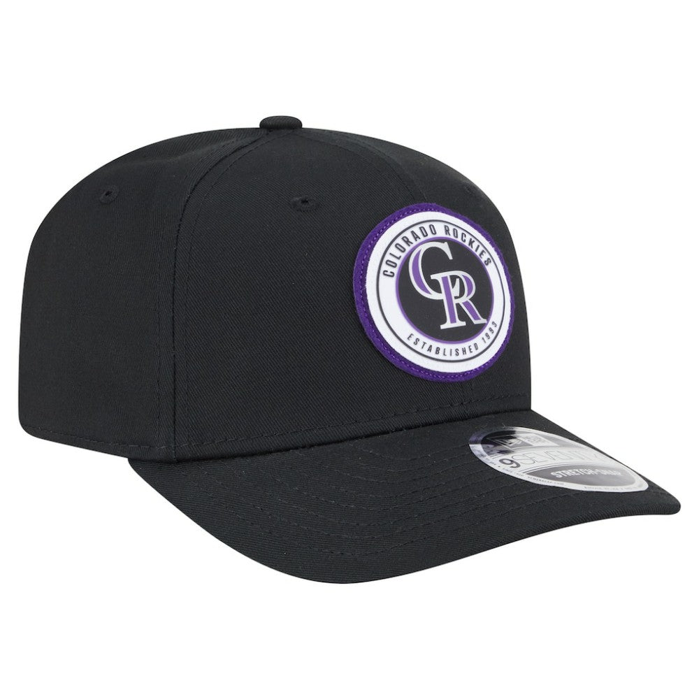Black Colorado Rockies New Era Circle Patch 9SEVENTY Stretch-Snap Hat