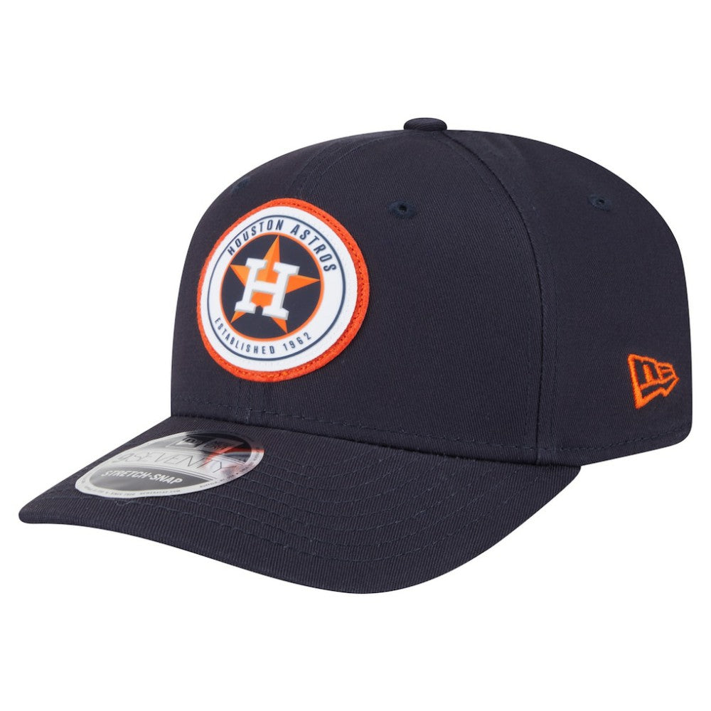 Navy Houston Astros New Era Circle Patch 9SEVENTY Stretch-Snap Hat