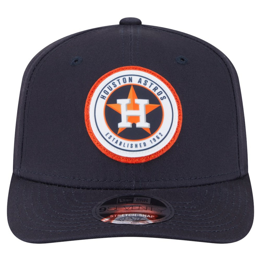 Navy Houston Astros New Era Circle Patch 9SEVENTY Stretch-Snap Hat