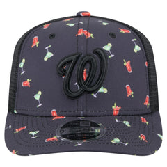 Black Washington Nationals New Era Adventure Drinks Pattern 9SEVENTY Stretch-Snap Hat