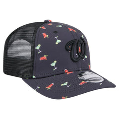 Black Washington Nationals New Era Adventure Drinks Pattern 9SEVENTY Stretch-Snap Hat