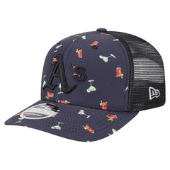 Black Athletics New Era Adventure Drinks Pattern 9SEVENTY Stretch-Snap Hat