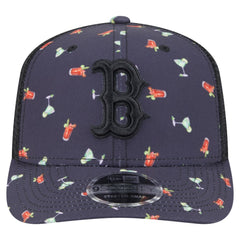 Black Boston Red Sox New Era Adventure Drinks Pattern 9SEVENTY Stretch-Snap Hat
