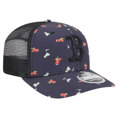 Black Boston Red Sox New Era Adventure Drinks Pattern 9SEVENTY Stretch-Snap Hat