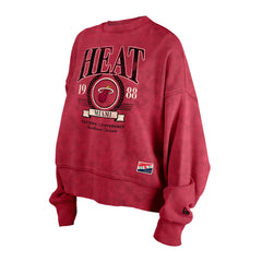 New Era Miami Heat Women's Throwback Vintage Enzyme Wash Oversized Boxy Pullover Sweatshirt
