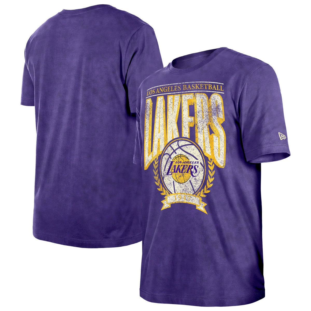 New Era Los Angeles Lakers Throwback Vintage Boxy Mineral Wash T-Shirt
