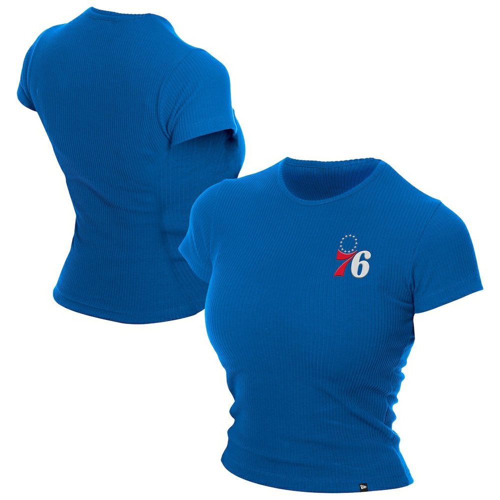New Era Philadelphia 76ers Women's Leisure Collection Baby Doll Cropped T-Shirt