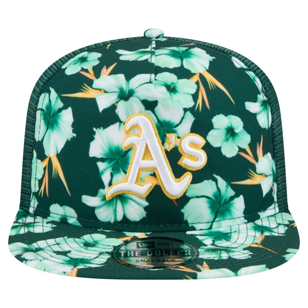 Green Athletics New Era Adventure Pattern Golfer Trucker Snapback Hat