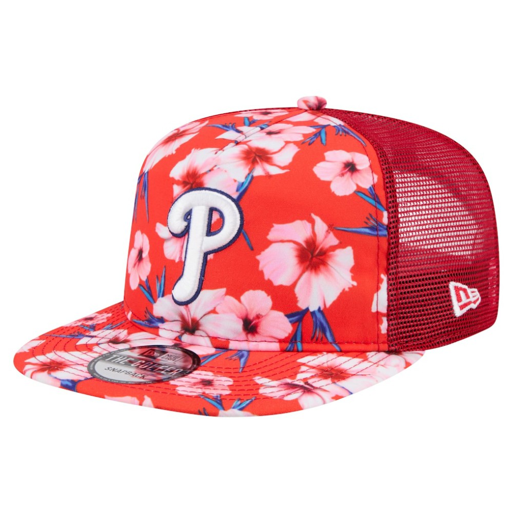 Red Philadelphia Phillies New Era Adventure Pattern Golfer Trucker Snapback Hat