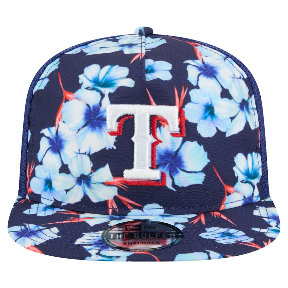 Royal Texas Rangers New Era Adventure Pattern Golfer Trucker Snapback Hat