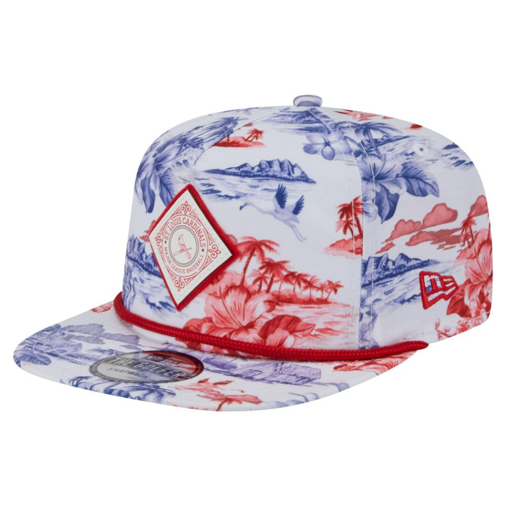 White St. Louis Cardinals New Era Printed Island Golfer Snapback Hat