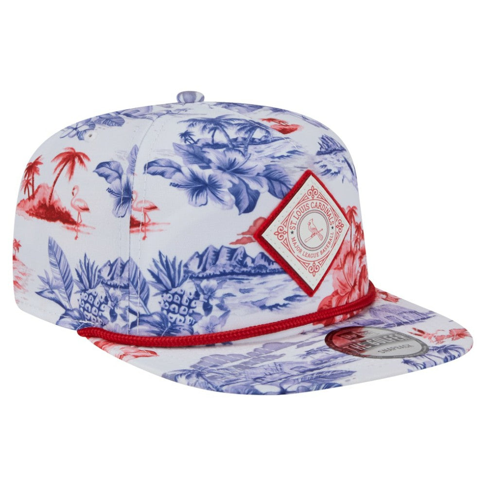 White St. Louis Cardinals New Era Printed Island Golfer Snapback Hat