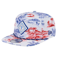 White Texas Rangers New Era Printed Island Golfer Snapback Hat