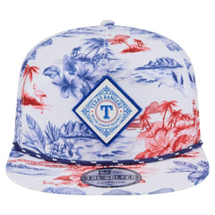 White Texas Rangers New Era Printed Island Golfer Snapback Hat