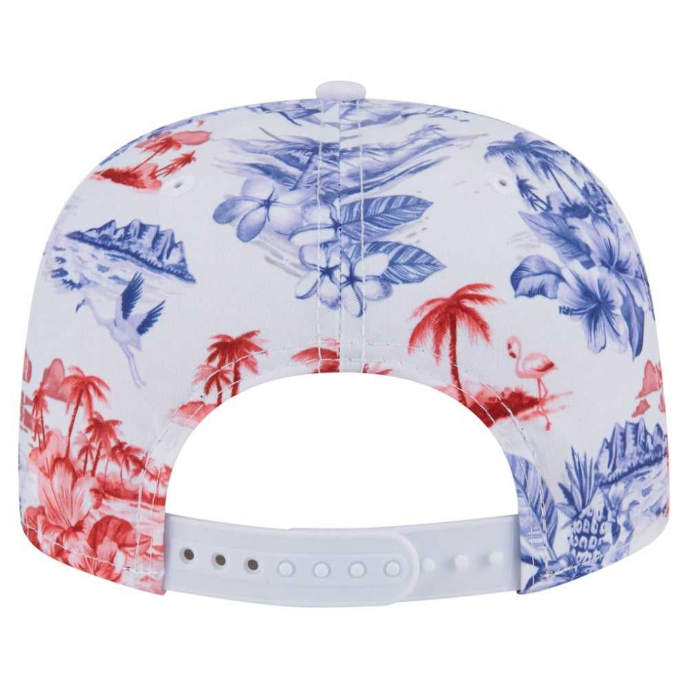 White Texas Rangers New Era Printed Island Golfer Snapback Hat