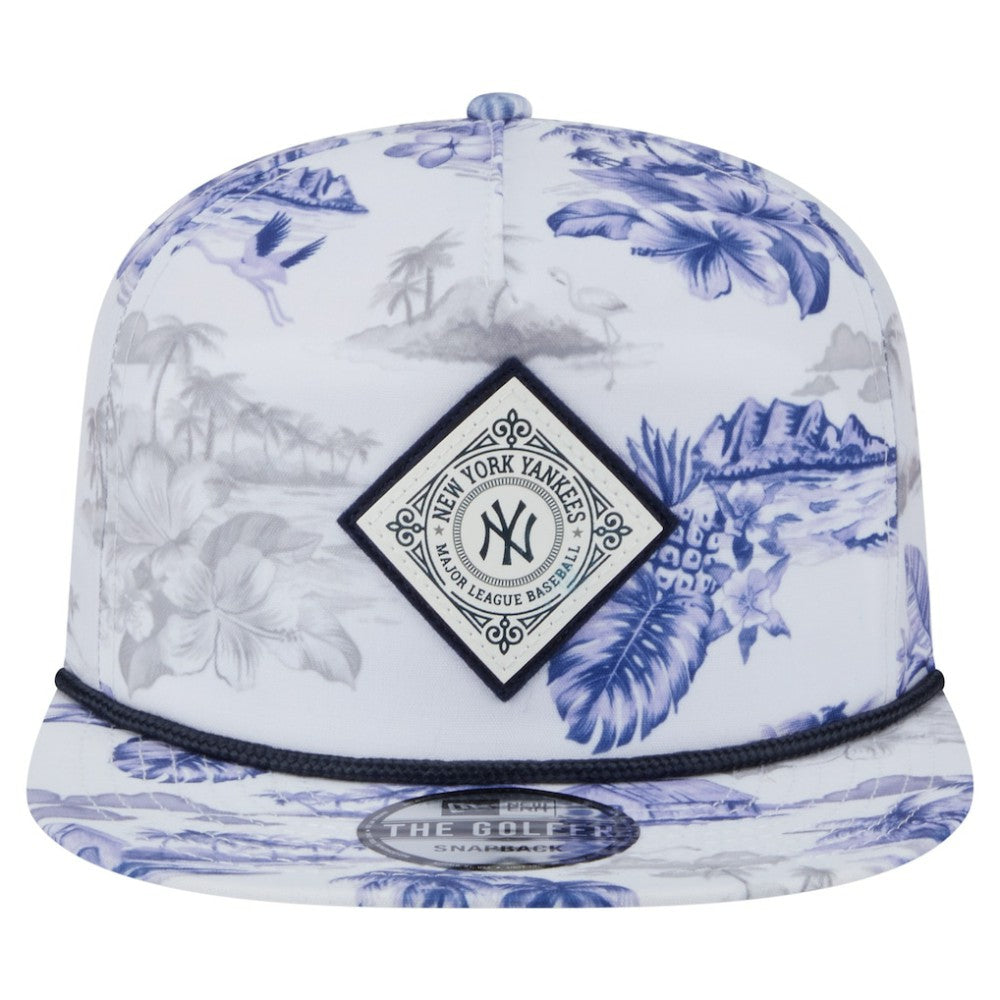 White New York Yankees New Era Printed Island Golfer Snapback Hat