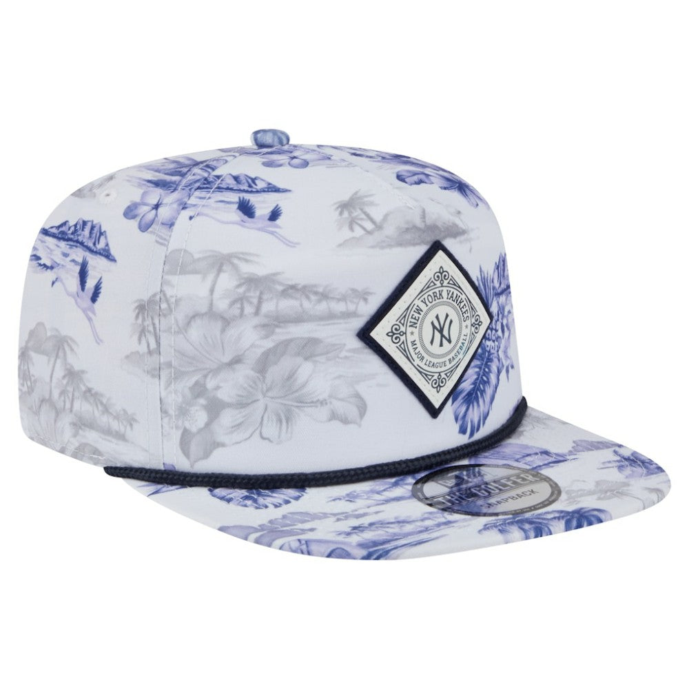 White New York Yankees New Era Printed Island Golfer Snapback Hat