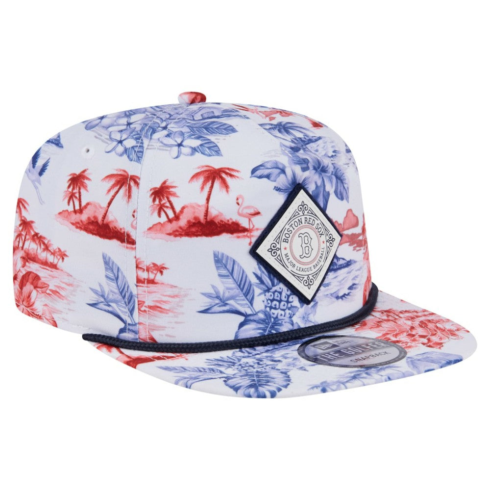 White Boston Red Sox New Era Printed Island Golfer Snapback Hat