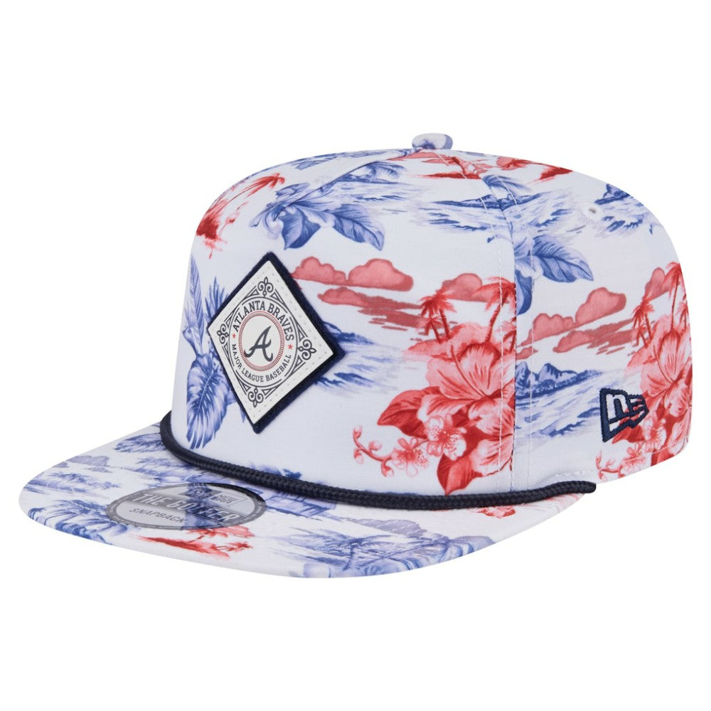 White Atlanta Braves New Era Printed Island Golfer Snapback Hat