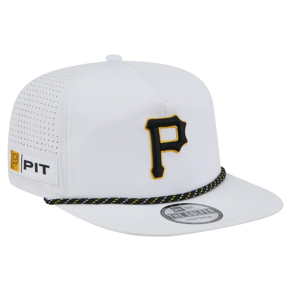 White Pittsburgh Pirates New Era Perforated Golfer Snapback Hat