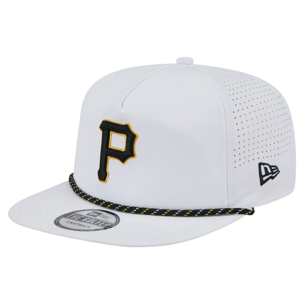 White Pittsburgh Pirates New Era Perforated Golfer Snapback Hat