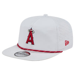 White Los Angeles Angels New Era Perforated Golfer Snapback Hat