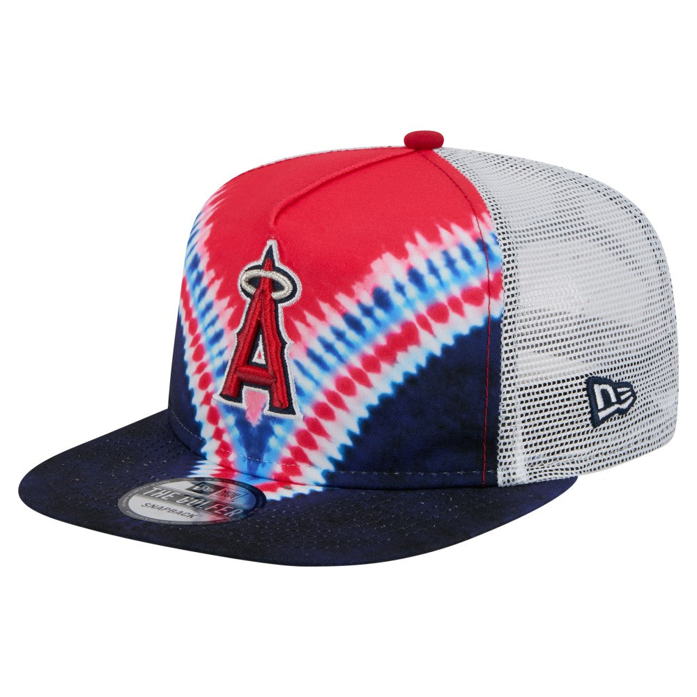 Los Angeles Angels New Era Tie-Dye Golfer Trucker Adjustable Hat